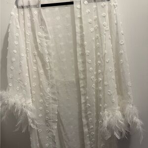 BRIDAL Getting Ready Feathered Chic Robe